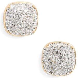 Kate Spade white pave small square stud earrings